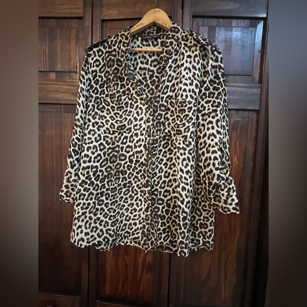 Wishful Park Animal Print Button Down‎ Shirt